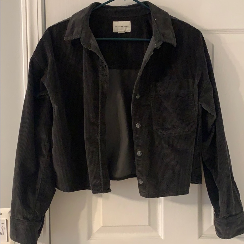 america eagle cropped corduroy jacket